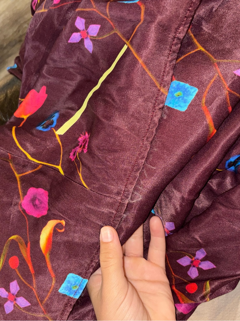 OhSevenDays Carolina Square Neck Floral Slip Burgundy Midi Dress Size Small - Picture 10 of 11